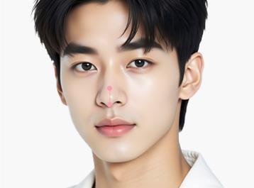 에이탑성형외과 직선라인 코성형 정면 비주길이 조절